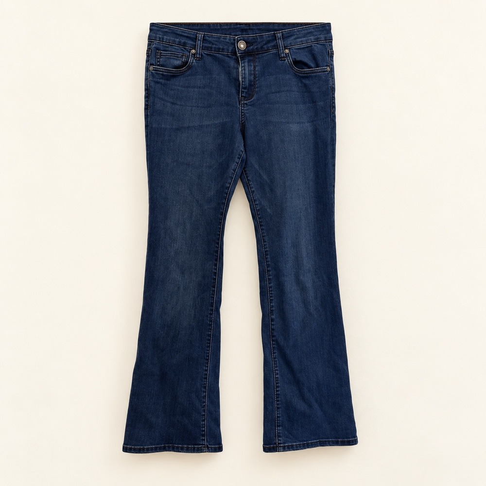 Wit and Wisdom Womens 12P Baby Bootcut Jeans Dark Wash Stretch Petite Blue